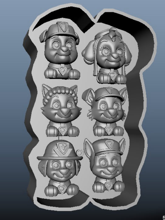 Paw patrol moulds Handmade Paw Patrol Silicone Mould