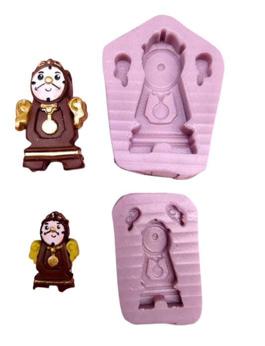 Beauty and the Beast Clock Man Silicone Mold for Fondant and Chocolate – Create Detailed Cake and Cupcake Decorations