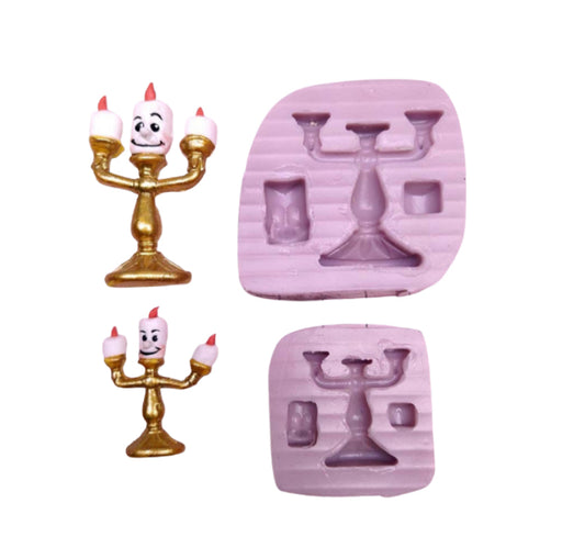 Lumière Candlestick Beauty and the Beast Candlestick Silicone Mold for Fondant and Chocolate – Create Magical Cake and Cupcake Decorations