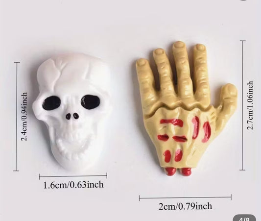 Skull and Zombie Hand Silicone Mold for Chocolate and Fondant – Create Spooky Halloween Cake and Cupcake Decorations